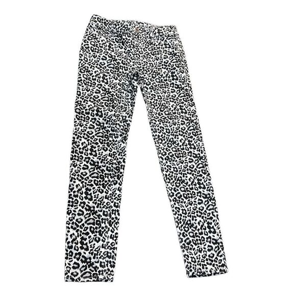 White House Black Market Cheetah Print Ankle Jeans Size 00 - Picture 1 of 4
